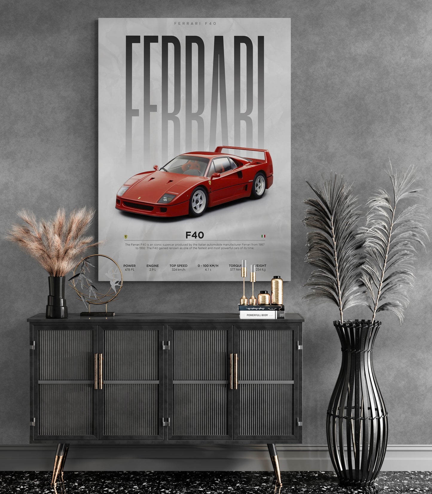 Revitalize your living space with captivating posters and pictures for living room walls. Explore our collection featuring race cars and GT cars, including iconic models like Ferrari. Find inspiration for small living room furniture ideas and house interior decoration. Shop now and elevate your home decor with Essential Walls.