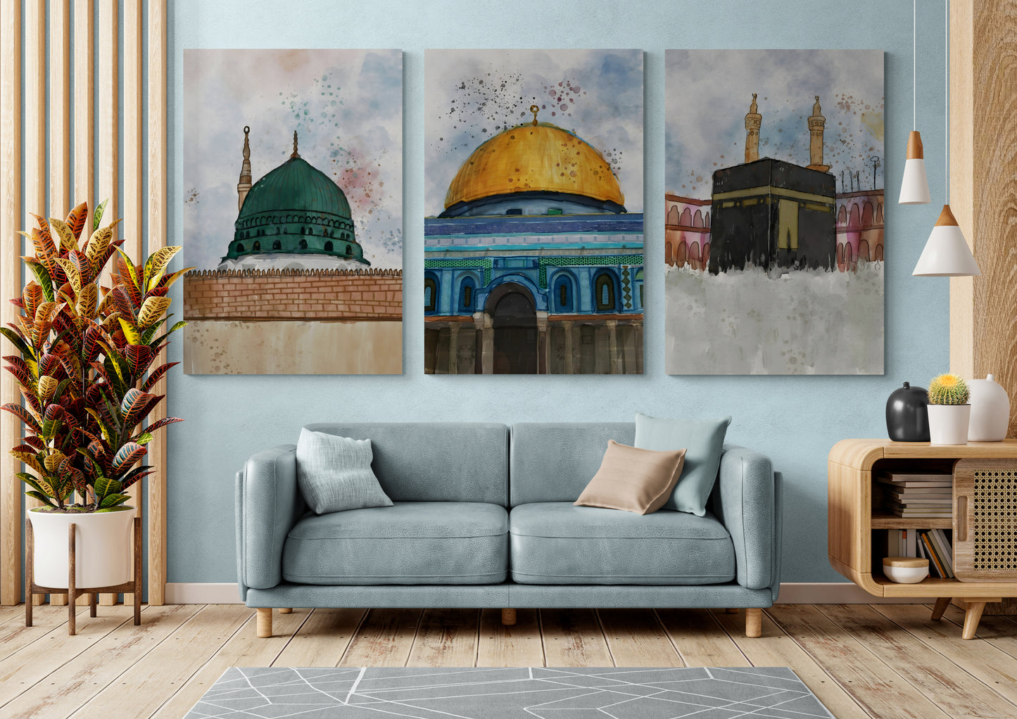 THE KAABA - MASJID AL-NABAWI - MASJID AL-AQSA - THREE HOLY MOSQUES