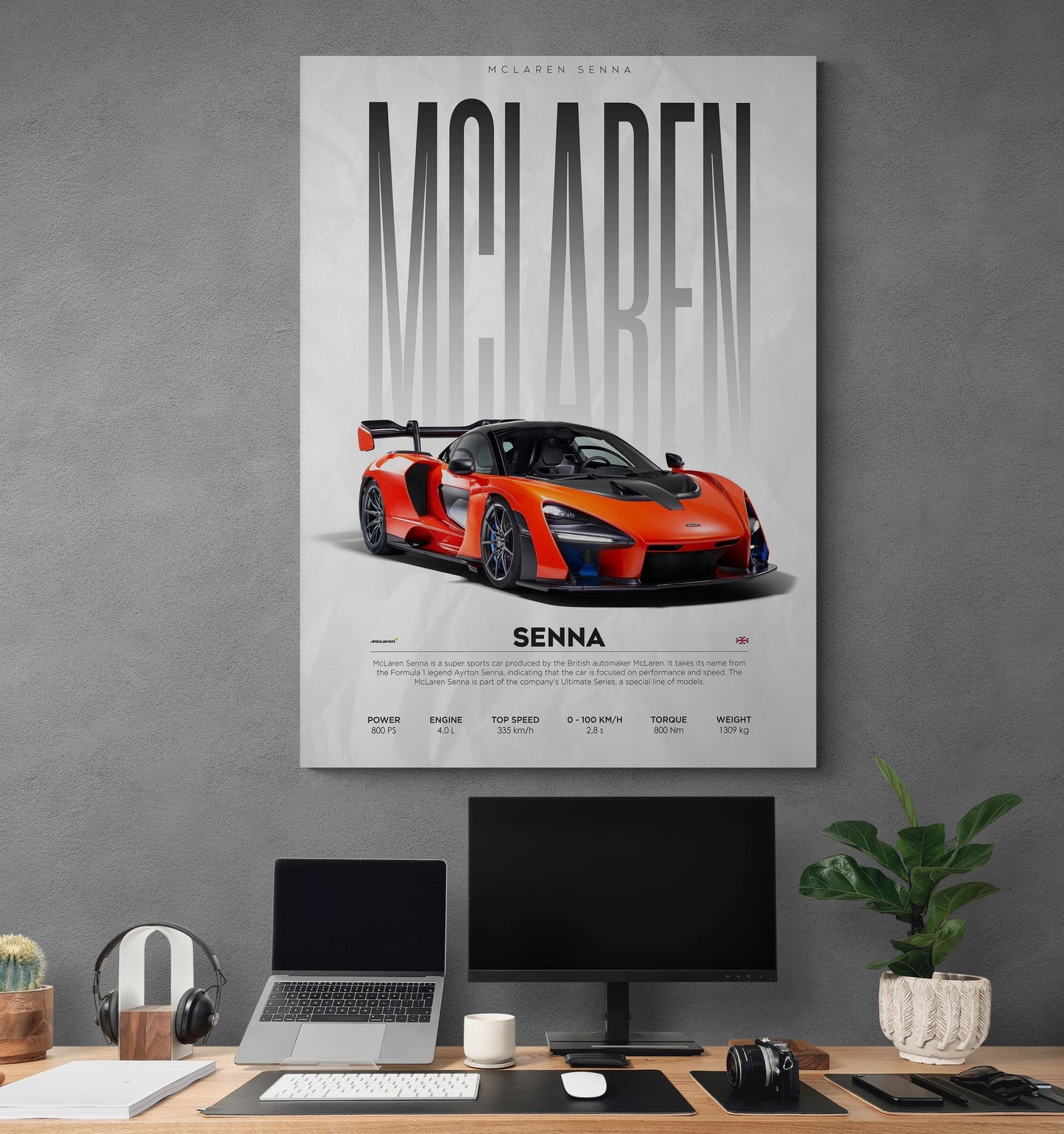 Transform your space with abstract artwork and innovative wall art designs featuring the iconic McLaren Senna GTR. Explore wall design ideas and discover the McLaren Senna's price, only at Essential Walls.