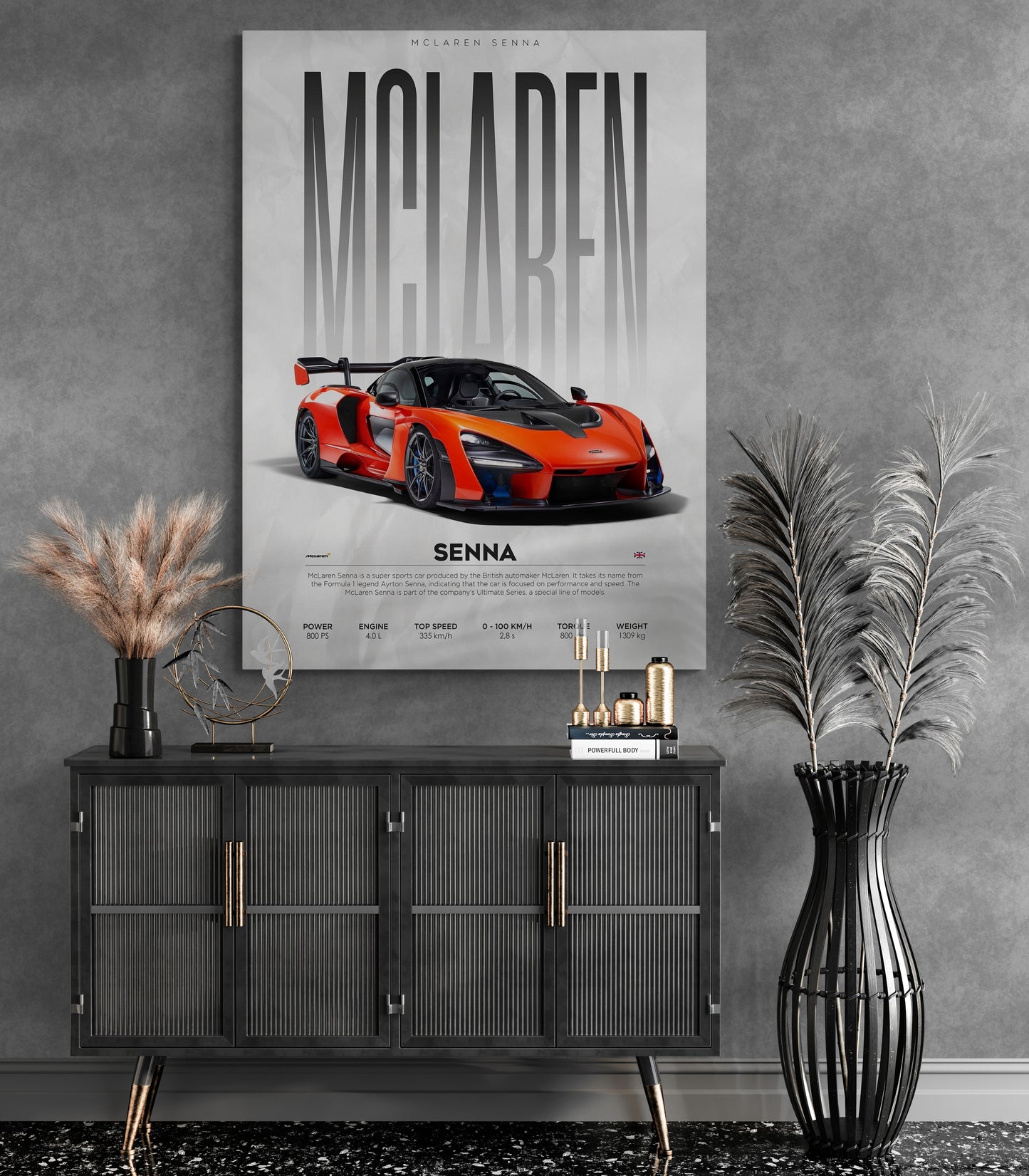 Elevate your house interior design with our exclusive collection of McLaren automotive cars, including the iconic Senna Formula 1 models. Discover room decor ideas that exude sophistication and style, only at Essential Walls.