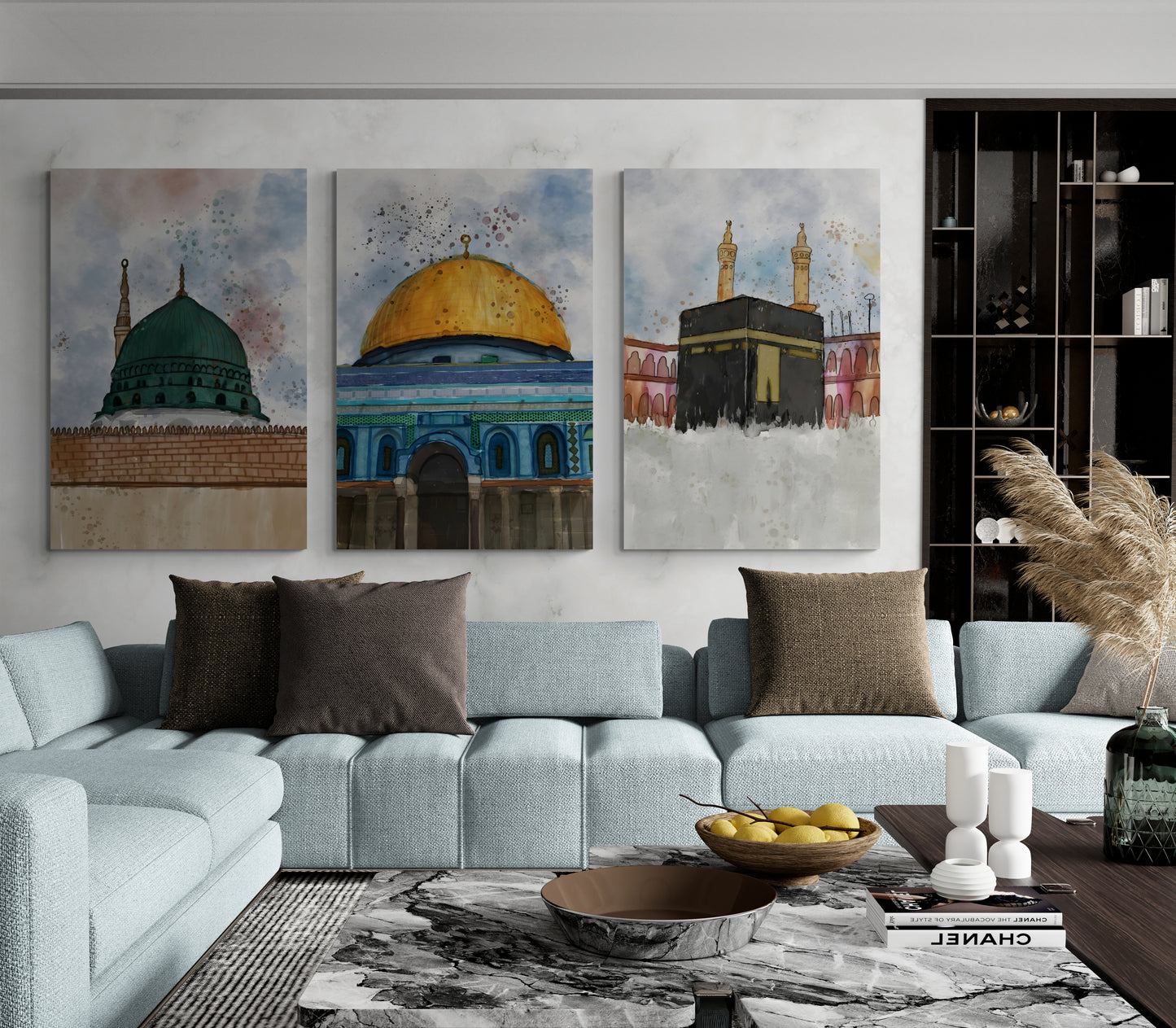 THE KAABA - MASJID AL-NABAWI - MASJID AL-AQSA - THREE HOLY MOSQUES