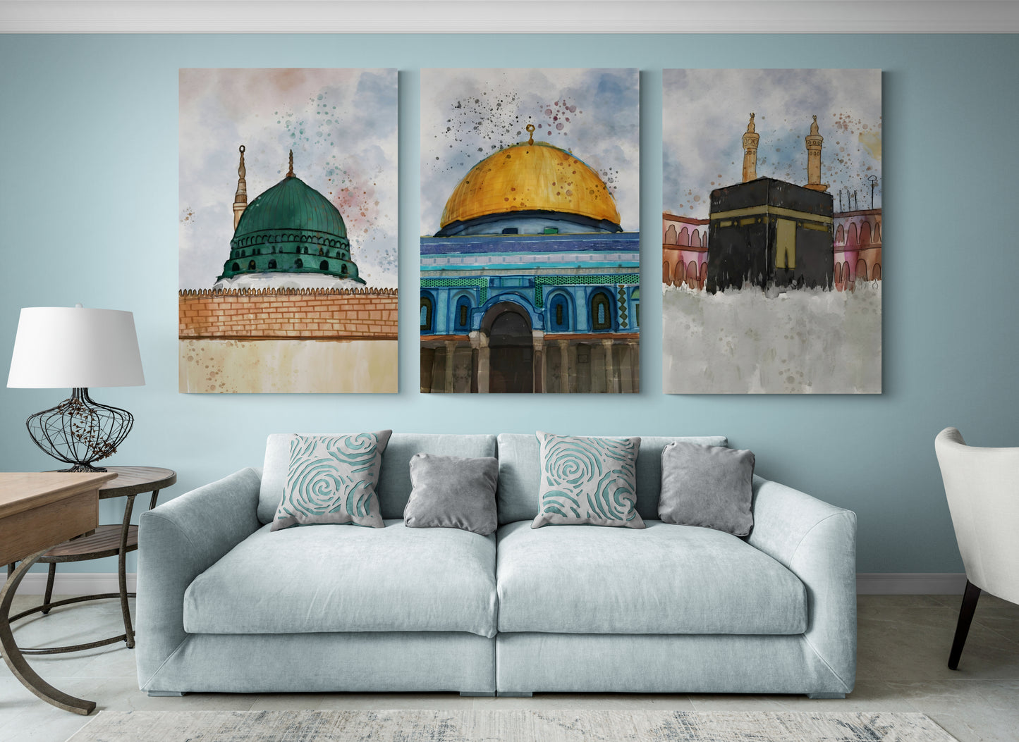 THE KAABA - MASJID AL-NABAWI - MASJID AL-AQSA - THREE HOLY MOSQUES