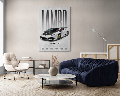 Transform your living room into a gallery with our Lamborghini Huracan Evo Spyder canvas, blending the elegance of watercolor art with the energy of street art. Explore captivating art pictures featuring the iconic Lamborghini, perfect for interior design enthusiasts. Elevate your house interior design and room interior decoration with the dynamic presence of this stunning canvas from Essential Walls.