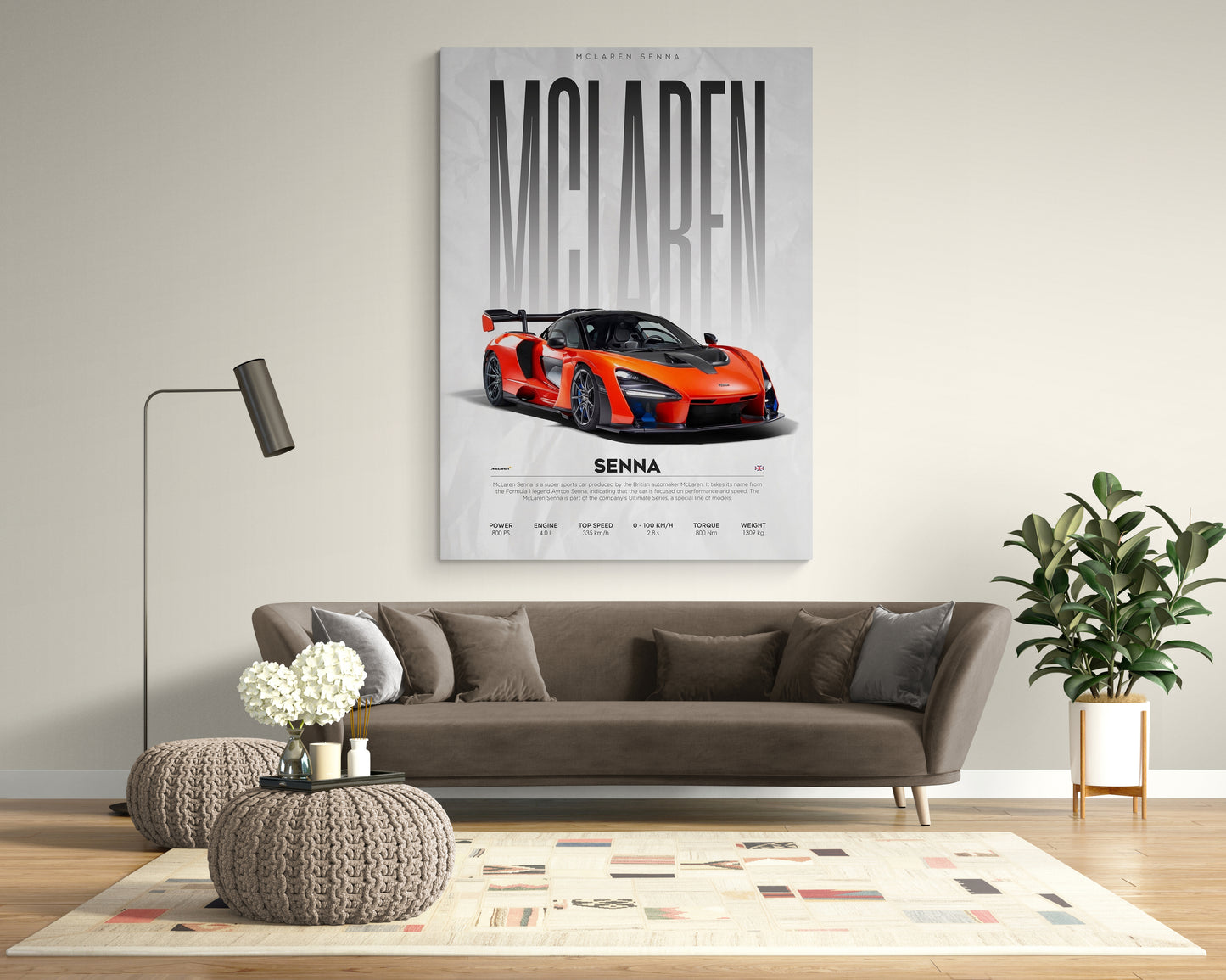 Explore our collection of stunning McLaren Senna canvas artworks at Essential Walls. Perfect for car enthusiasts and art lovers alike, these canvas posters bring the thrill of McLaren automobiles to your living room decor. Shop now for fast delivery and easy returns.