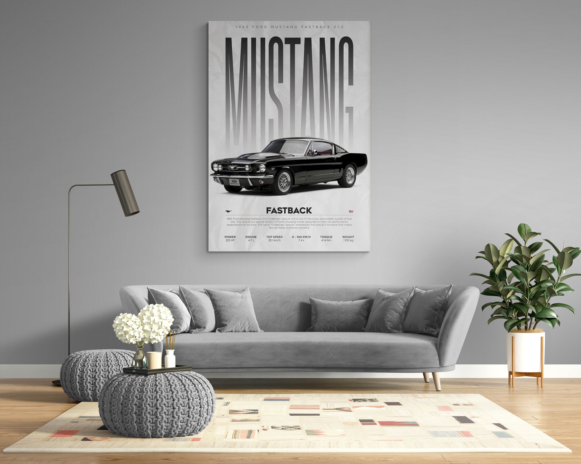 Explore contemporary living room design with Mustang GT 2023 Posters and Ford Mustang Mach 1 Canvas artwork. Perfect for enhancing your living hall design with the powerful presence of the Mustang Dark Horse wall art canvas poster at essential walls.