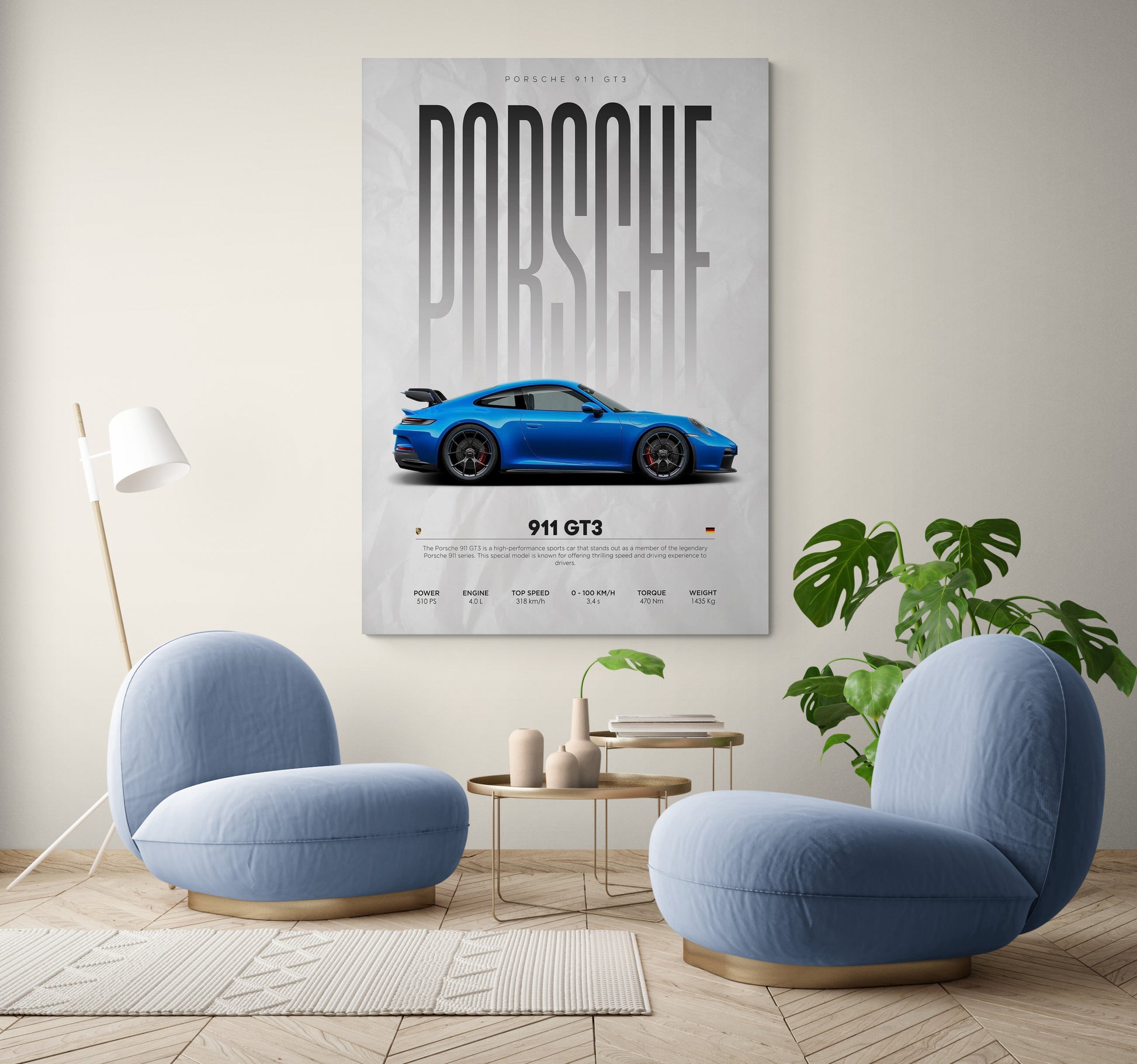 Elevate your space with aesthetic canvas painting featuring car art. Discover wall artwork showcasing the Porsche 911 GT3 and explore MSRP Porsche options at Essential Walls.