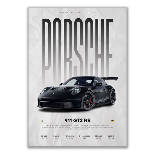Explore our Porsche 911 GT3 RS Canvas - the perfect addition to living room designs. Shop now at our poster shop for exclusive sports posters.