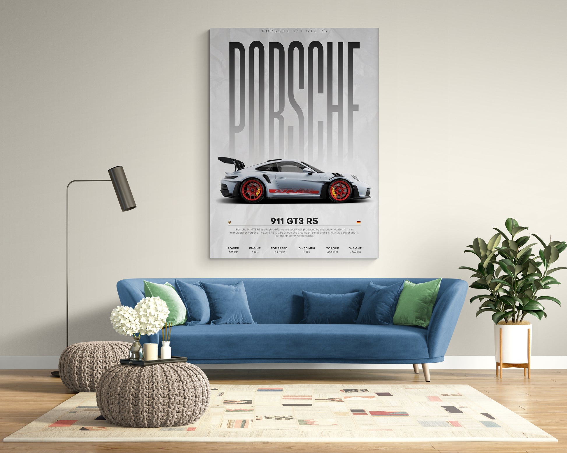 Elevate your living room with Porsche 911 canvas painting. Transform your office wall with a stunning wall of painting featuring Porsche 911 at Essential Walls.