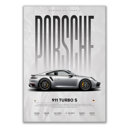 Explore our Porsche models canvas collection featuring the iconic Porsche 911 Turbo. Available for purchase at Essential Walls, your premier destination for car canvases. Shop now for fast delivery and easy returns. Perfect for Porsche enthusiasts and collectors.